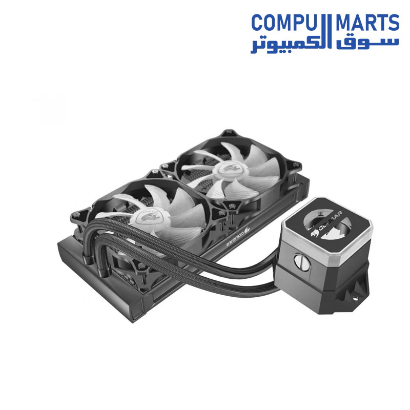 COUGAR Helor 240, RL-HLR240-V1, Liquid CPU Cooler, 240 mm, with 2 Vortex Omega 120 mm Fans, Addressable RGB, Core Box v2 and a Remote Controller. - Image 3