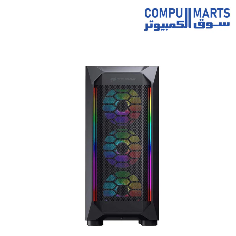 Cougar MX410 Mesh-G RGB Mid Tower Case + Cougar VTC 500W - Image 2