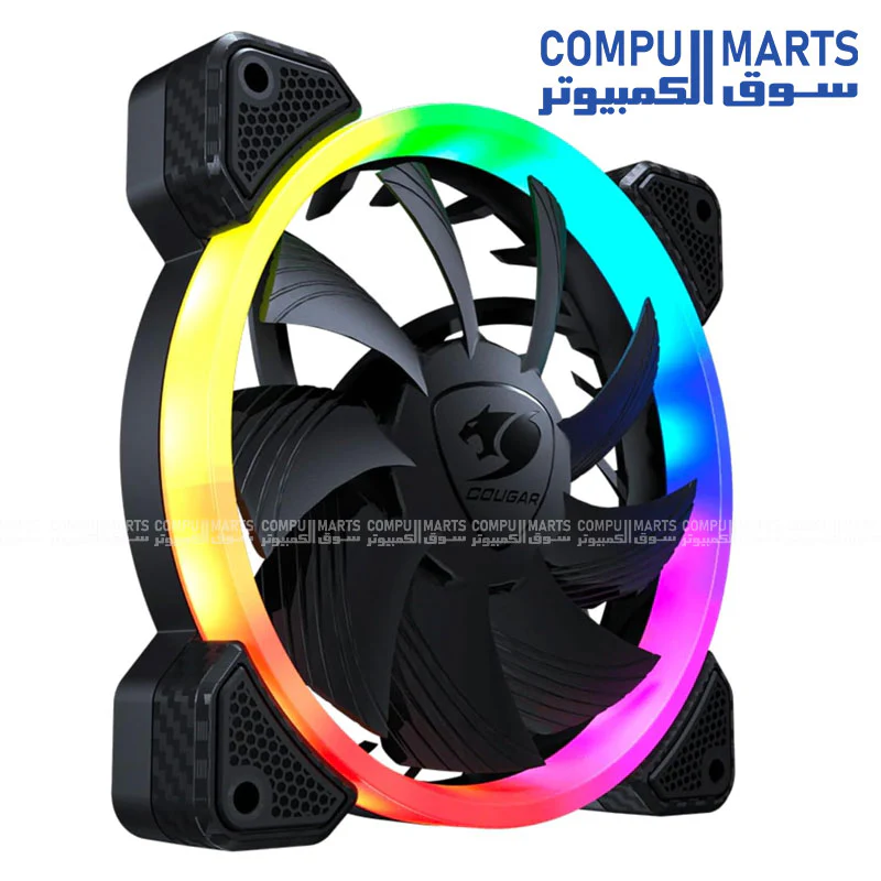 COUGAR VORTEX RGB HPB 120 PWM Cooling Fan – 120mm HDB Bearing, 600–1500RPM, 43.54 CFM, 18 LEDs (CF-V12HB-RGB) - Image 2