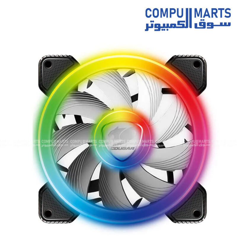COUGAR VORTEX RGB SPB 120 PWM Cooling Fan – 120mm HDB Bearing, 600–1500RPM, 43.54 CFM, 24 LEDs (CF-V12SPB-RGB) - Image 2