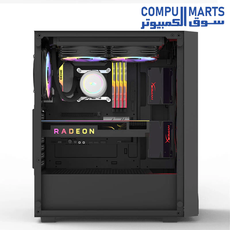 DarkFlash DK260 Air Tempered Glass ATX/M-ATX/ITX Gaming PC Case with 4 * 120mm ARGB Fans Included, Supports 360MM Radiator, Supports up to 8 * 120MM Fans, 3 SSD Slots, 7 PCI-E Slot Gaming Case - Image 6