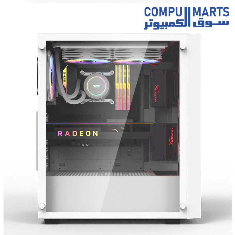 DarkFlash DK260 Air Tempered Glass ATX/M-ATX/ITX Gaming PC Case with 4 * 120mm ARGB Fans Included, Supports 360MM Radiator, Supports up to 8 * 120MM Fans, 3 SSD Slots, 7 PCI-E Slot Gaming Case - Image 7
