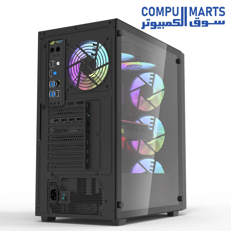 DarkFlash DK260 Air Tempered Glass ATX/M-ATX/ITX Gaming PC Case with 4 * 120mm ARGB Fans Included, Supports 360MM Radiator, Supports up to 8 * 120MM Fans, 3 SSD Slots, 7 PCI-E Slot Gaming Case - Image 8