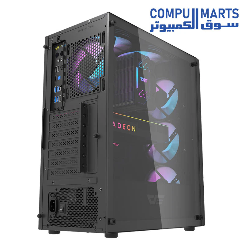Darkflash DK350 Tempered GlassGaming PC Case With 4 ARGB Pre-Installed Fan, USB3.0 + PSU 600 WATT 80 + - Image 2