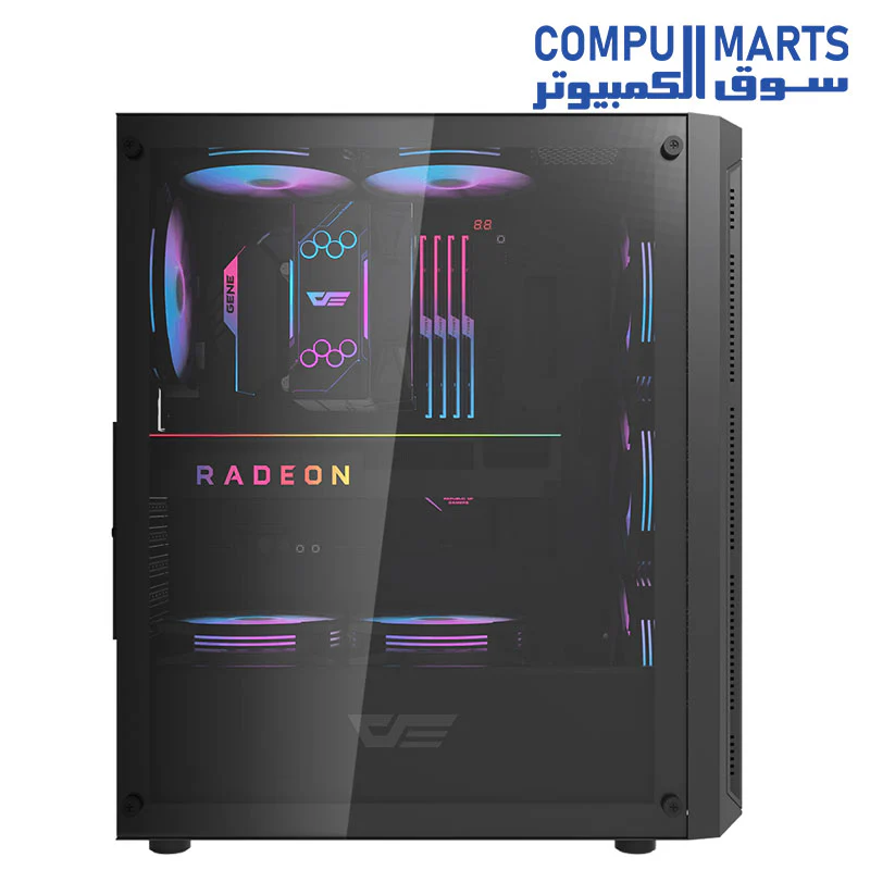 Darkflash DK350 Tempered GlassGaming PC Case With 4 ARGB Pre-Installed Fan, USB3.0 + PSU 600 WATT 80 + - Image 3
