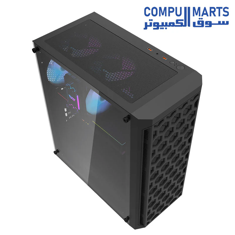 Darkflash DK350 Tempered GlassGaming PC Case With 4 ARGB Pre-Installed Fan, USB3.0 + PSU 600 WATT 80 + - Image 4
