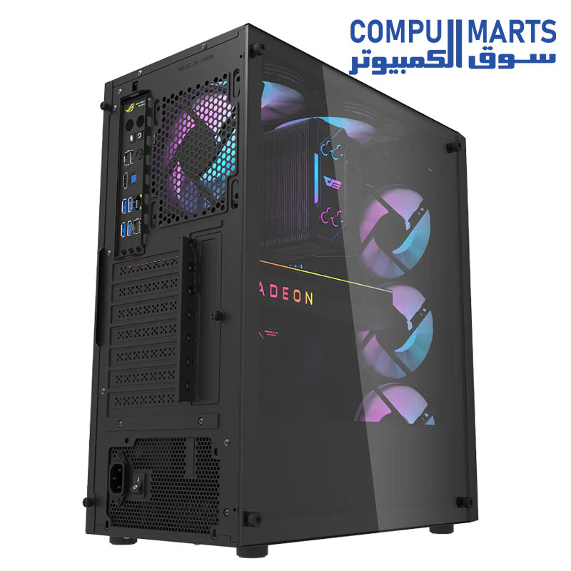 Darkflash DK351 ATX/M-ATX/ITX Gaming PC Case With Pre-installed 4 ARGB Case Fans, Dragon Scale Design With USB 3.0, Tempered Glass Gaming Cabinet - Image 3