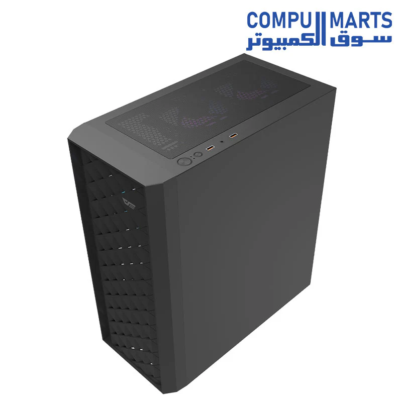 Darkflash DK351 ATX/M-ATX/ITX Gaming PC Case With Pre-installed 4 ARGB Case Fans, Dragon Scale Design With USB 3.0, Tempered Glass Gaming Cabinet - Image 5