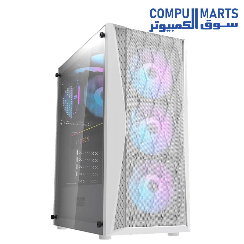 Darkflash DK352 Mesh ATX/MATX/ITX Gaming PC Case With Pre-Installed 4 * 120MM ARGB Fans, Transparent Glass Panel, USB 3.0, Support 360mm Radiator - Image 2