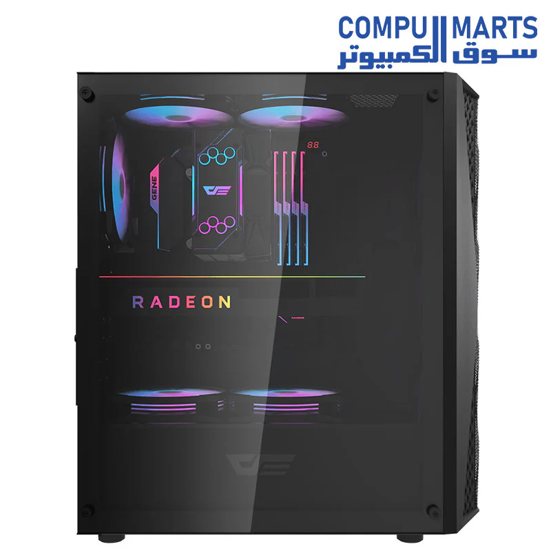 Darkflash DK352 Mesh ATX/MATX/ITX Gaming PC Case With Pre-Installed 4 * 120MM ARGB Fans, Transparent Glass Panel, USB 3.0, Support 360mm Radiator - Image 3