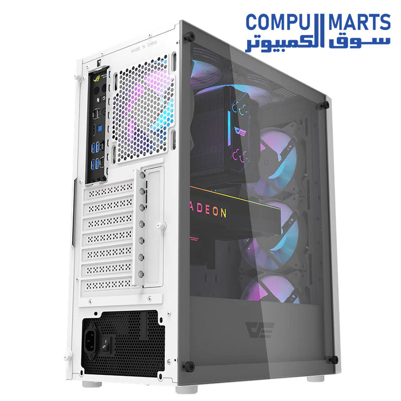 Darkflash DK352 Mesh ATX/MATX/ITX Gaming PC Case With Pre-Installed 4 * 120MM ARGB Fans, Transparent Glass Panel, USB 3.0, Support 360mm Radiator - Image 4