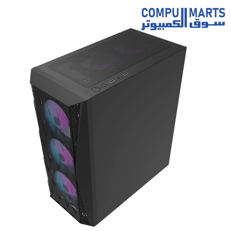 Darkflash DK352 Mesh ATX/MATX/ITX Gaming PC Case With Pre-Installed 4 * 120MM ARGB Fans, Transparent Glass Panel, USB 3.0, Support 360mm Radiator - Image 5