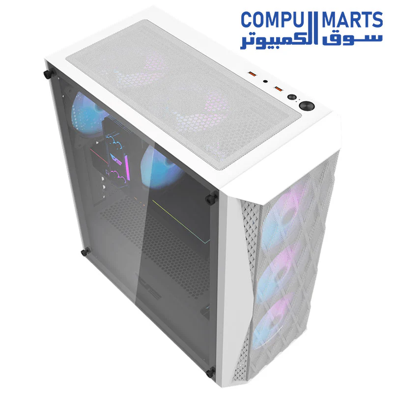 Darkflash DK352 Mesh ATX/MATX/ITX Gaming PC Case With Pre-Installed 4 * 120MM ARGB Fans, Transparent Glass Panel, USB 3.0, Support 360mm Radiator - Image 6