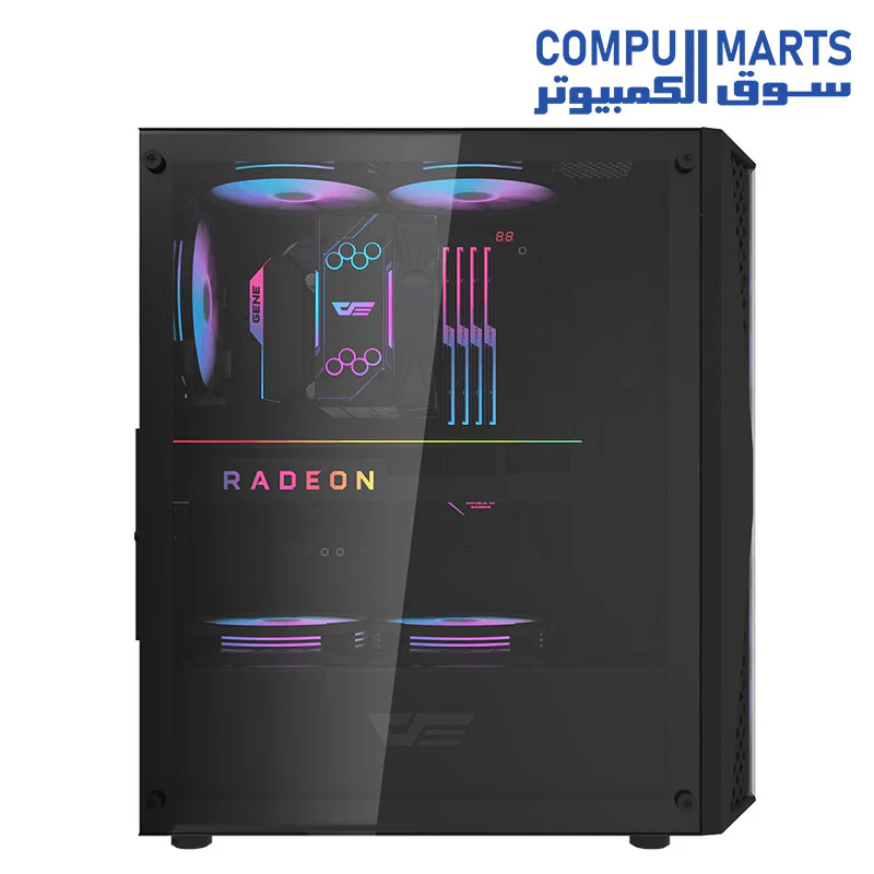 Darkflash DK352 PLUS ATX/MATX/ITX Gaming PC Case With, Pre-Installed 4 * 120MM ARGB Fans, Transparent Glass Front Panel, USB 3.0 Computer Case Support 360mm Radiator, Computer Case - Image 4
