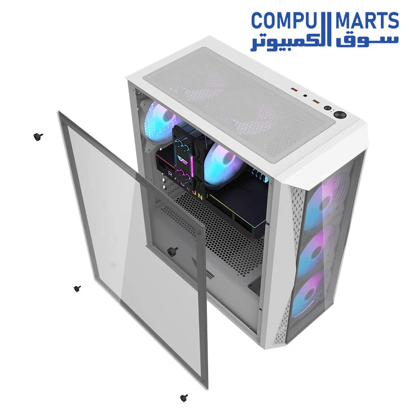 Darkflash DK352 PLUS ATX/MATX/ITX Gaming PC Case With, Pre-Installed 4 * 120MM ARGB Fans, Transparent Glass Front Panel, USB 3.0 Computer Case Support 360mm Radiator, Computer Case - Image 5