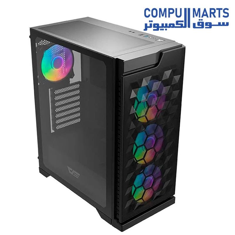 Darkflash DK361 ATX/M-ATX/M-ITX Mesh Type Computer Case With Pre-Installed 4 ARGB Fans, USB 3.0, Tempered Glass Side Panel, Supports Up to 360mm Radiators - Gaming PC Case - Image 2