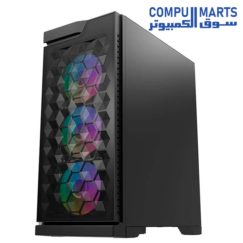 Darkflash DK361 ATX/M-ATX/M-ITX Mesh Type Computer Case With Pre-Installed 4 ARGB Fans, USB 3.0, Tempered Glass Side Panel, Supports Up to 360mm Radiators - Gaming PC Case - Image 3
