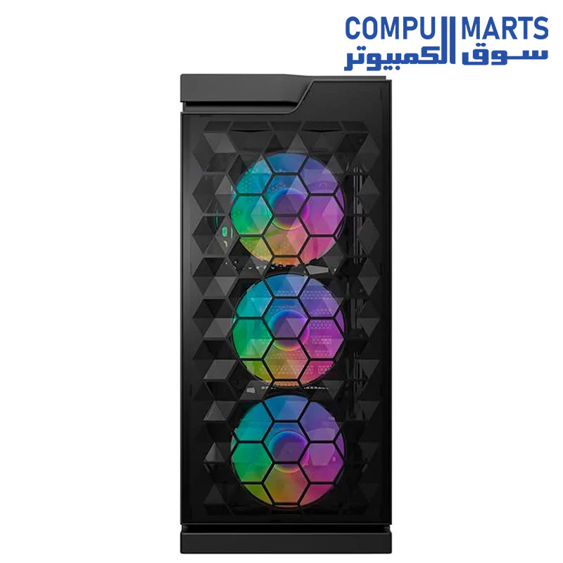 Darkflash DK361 ATX/M-ATX/M-ITX Mesh Type Computer Case With Pre-Installed 4 ARGB Fans, USB 3.0, Tempered Glass Side Panel, Supports Up to 360mm Radiators - Gaming PC Case - Image 4