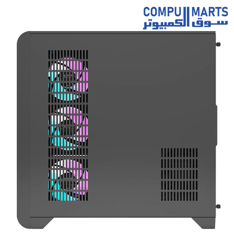 DarkFlash L280 ATX Curved Computer Case, 4x Pre-Installed 120mm aRGB Fans, 360mm Radiator Support, Digital Display Screen, 3x Side Glass Panel w/ Curved Glass, Cable Management, USB 3.0,  | L280 - Image 8