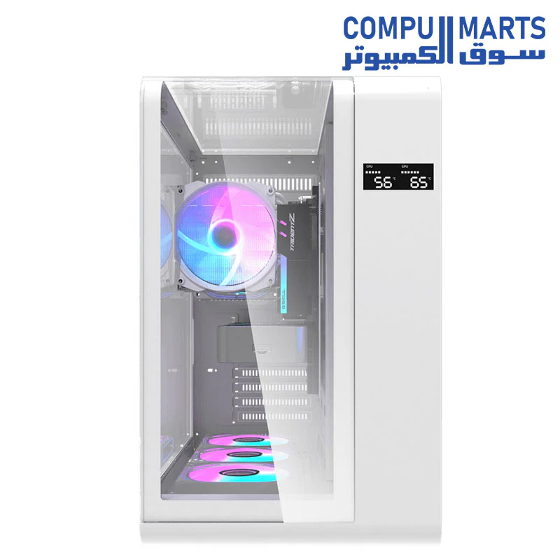 DarkFlash L280 ATX Curved Computer Case, 4x Pre-Installed 120mm aRGB Fans, 360mm Radiator Support, Digital Display Screen, 3x Side Glass Panel w/ Curved Glass, Cable Management, USB 3.0,  | L280 - Image 9
