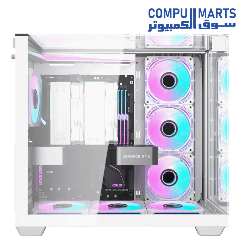 Darkflash TH285 ATX/M-ATX/MINI-ITX Three Side Tempered Glass Gaming PC Case with 4 * 120 ARGB Pre-Installed Fans & LED Light Strip, Supports 360mm Radiator, USB 3.0 Port, 3*SSD/2*HDD PC Case - Image 2