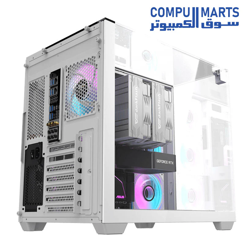 Darkflash TH285 ATX/M-ATX/MINI-ITX Three Side Tempered Glass Gaming PC Case with 4 * 120 ARGB Pre-Installed Fans & LED Light Strip, Supports 360mm Radiator, USB 3.0 Port, 3*SSD/2*HDD PC Case - Image 3