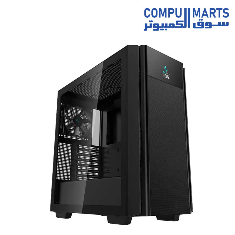 DeepCool CH510 MESH Digital Mid-Tower ATX PC Case with Digital LCD Display Magnetic Tempered Glass Gaming Case High-Airflow Panels with Front I/O USB Type-C Port for Mini-ITX/Micro-ATX/E-ATX, Black - Image 2
