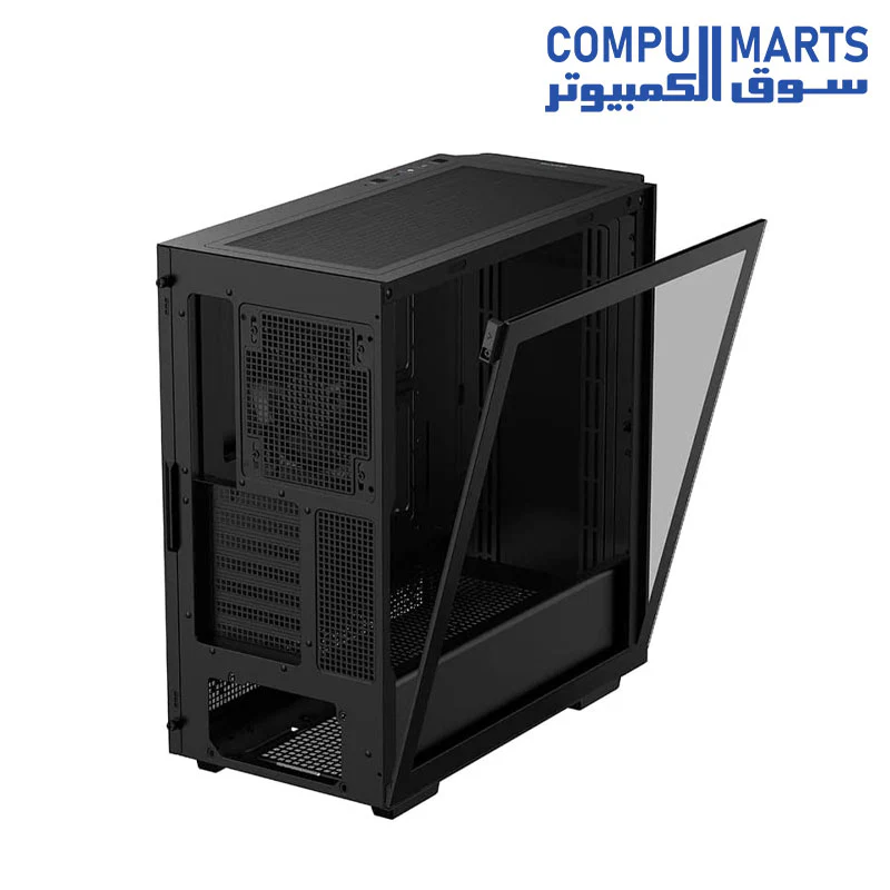 DeepCool CH510 MESH Digital Mid-Tower ATX PC Case with Digital LCD Display Magnetic Tempered Glass Gaming Case High-Airflow Panels with Front I/O USB Type-C Port for Mini-ITX/Micro-ATX/E-ATX, Black - Image 3