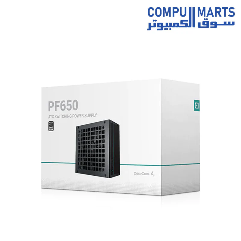 DEEPCOOL PF650 650 Watt, 80 Plus Standard Power Supply/PSU for Gaming PC - Black - R-PF650D-HA0B - Image 4