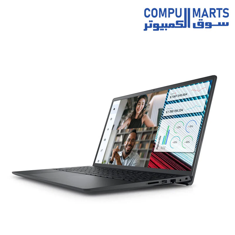 Dell Vostro 3520 Laptop, Intel Core i3/Core i7-1215U, 8GB DDR4 RAM, 512GB M.2 SSD, 15.6" FHD Display, Intel UHD Graphics, DOS - Black - Image 2