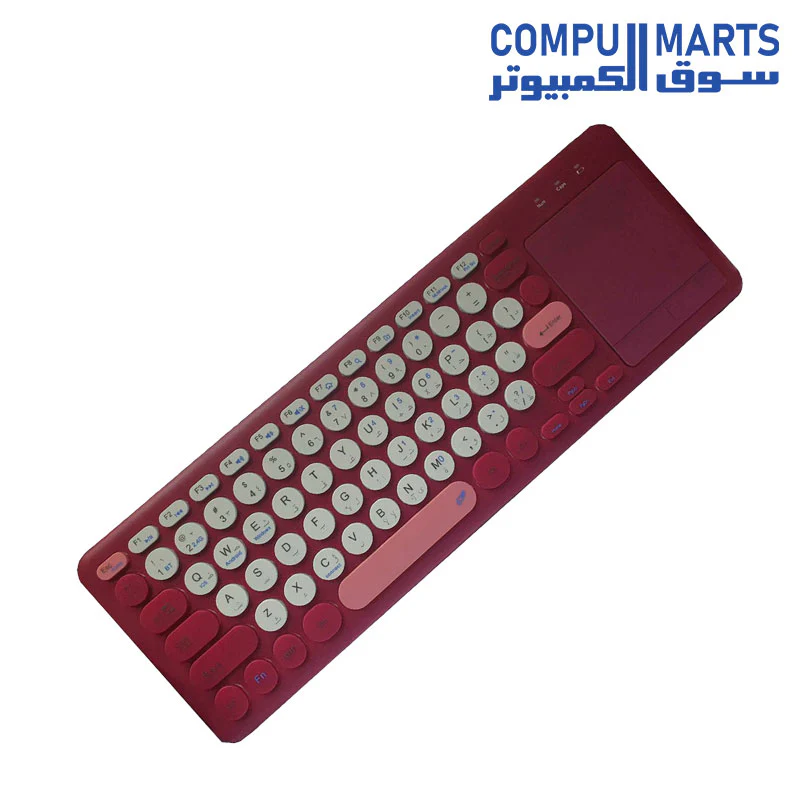 Dual Modes Slim Mini Keyboard With Touch pad | Bluetooth & 2.4GHZ USB | For Windows/Android/IOS/Mac OS | HighEnd | Arabic/Eng Layout Light - Image 4