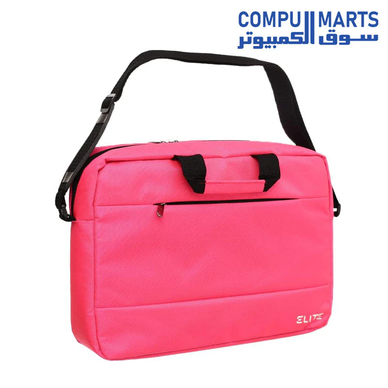 ELITE Fabric Laptop Pocket Sleeve With Shoulder Strap And Zipper Pocket For Laptop 15.6 Inch - Fochia - Image 3