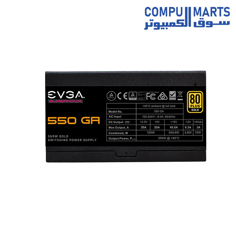 EVGA SuperNOVA 550 GA 80 Plus Gold 550W Fully Modular Compact 150mm Size Power Supply 220-GA-0550-X2 - Image 4