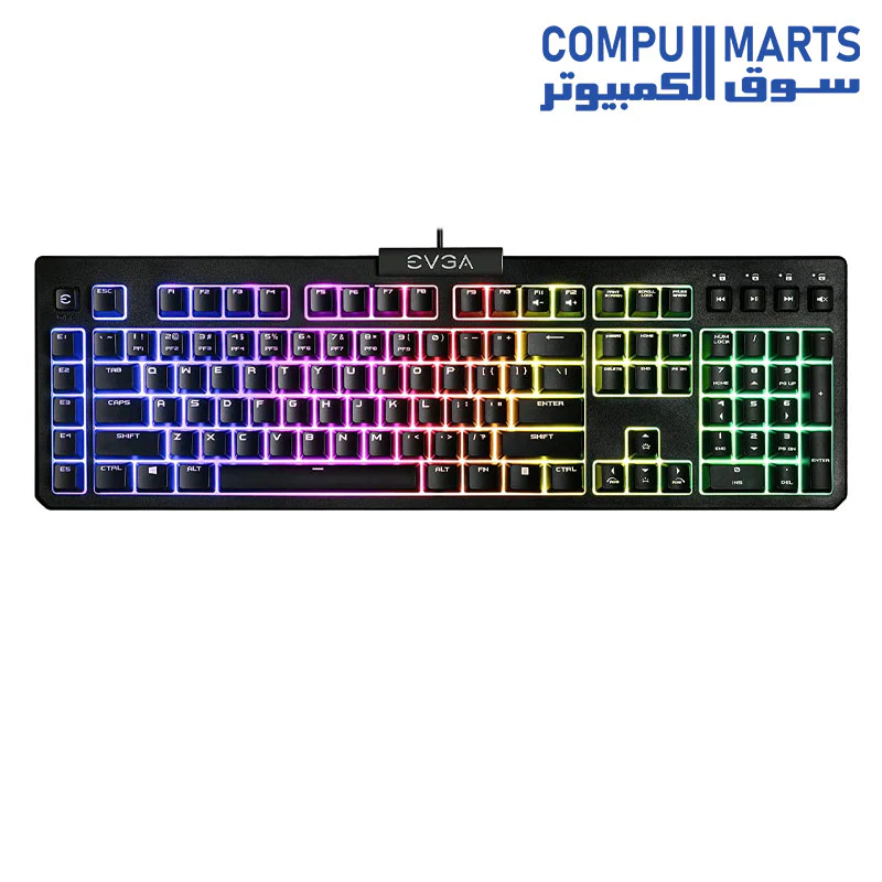 EVGA Z12 RGB Gaming Keyboard, RGB Backlit LED, 5 Programmable Macro Keys, Dedicated Media Keys, Water Resistant, 834-W0-12US-KR - Image 3
