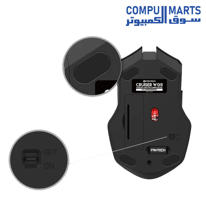 FANTECH CRUISER WG11 Silent Wireless Gaming Mouse 2400 DPI 6 Buttons - Image 6