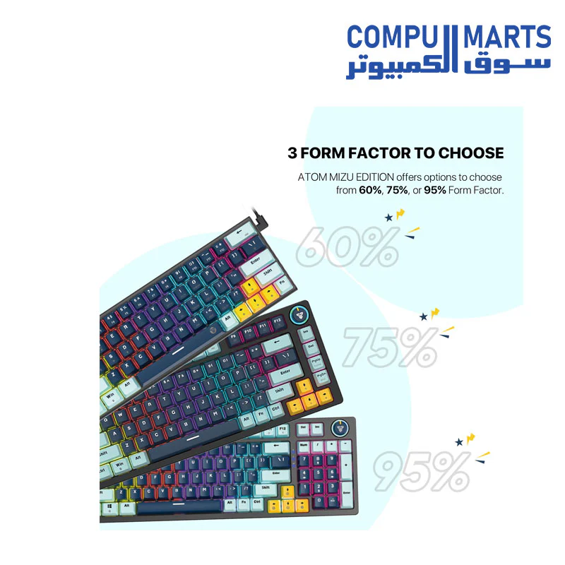 FANTECH MK890 V2 ATOM96 MIZU EDITION MECHANICAL KEYBOARD - Image 3