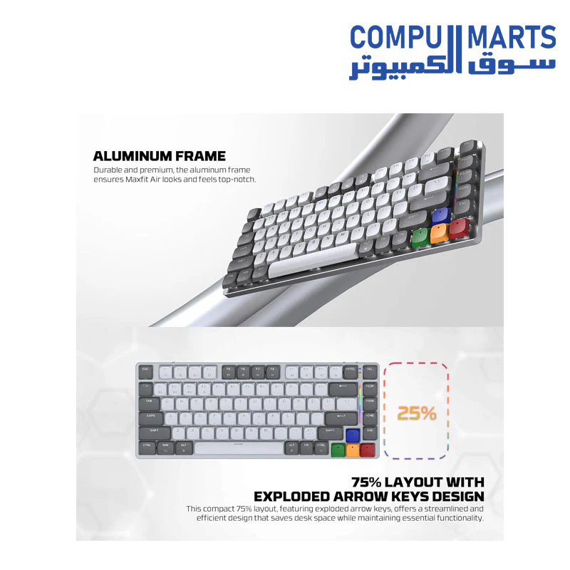 Fantech MK915 75% Layout, Aluminum Frame Wireless Mechanical Keyboard - Image 3
