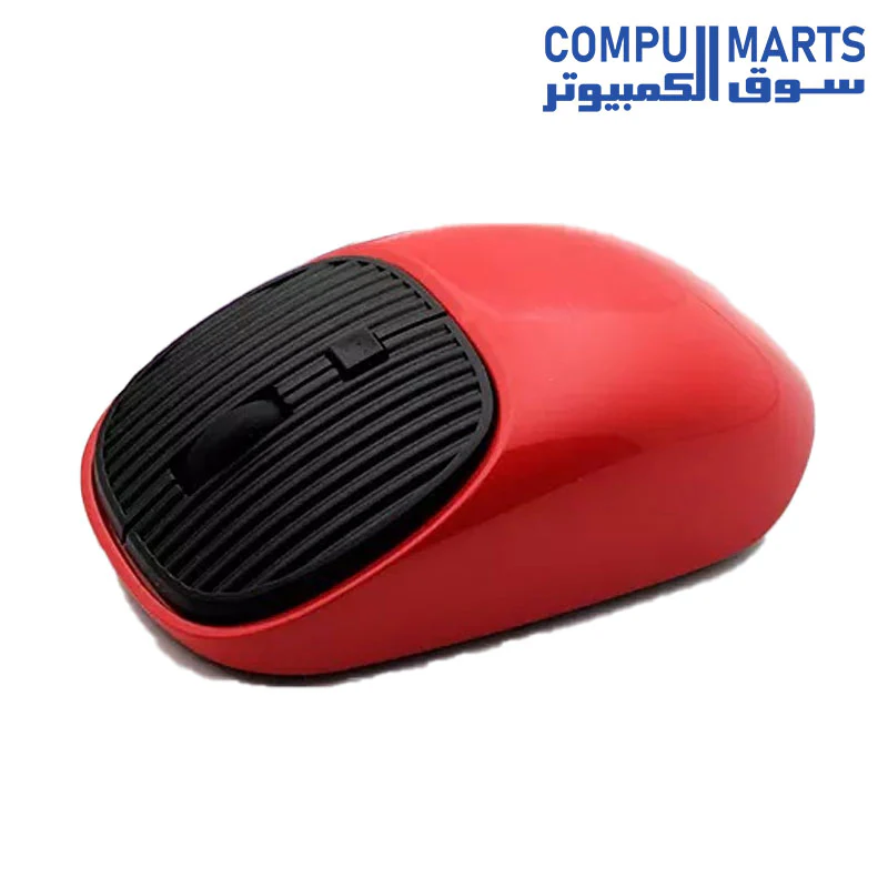 FOREV FV-169 Wireless Rechargeable Mouse – 4 Buttons 1600DPI – 2.4Ghz 10m Range Red - Image 2