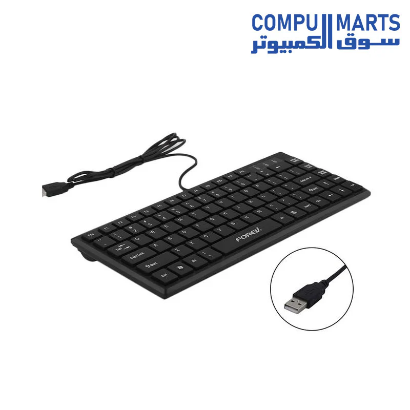 Forev Fv-65S Slim External Keyboard, Black - Image 3