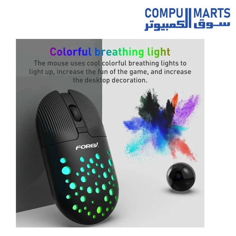 FOREV FV-T398 Dual Mode Bluetooth And 2.4G+Type C Wireless Mouse 1200Dpi RGB Silent Colorful Lights - Image 2