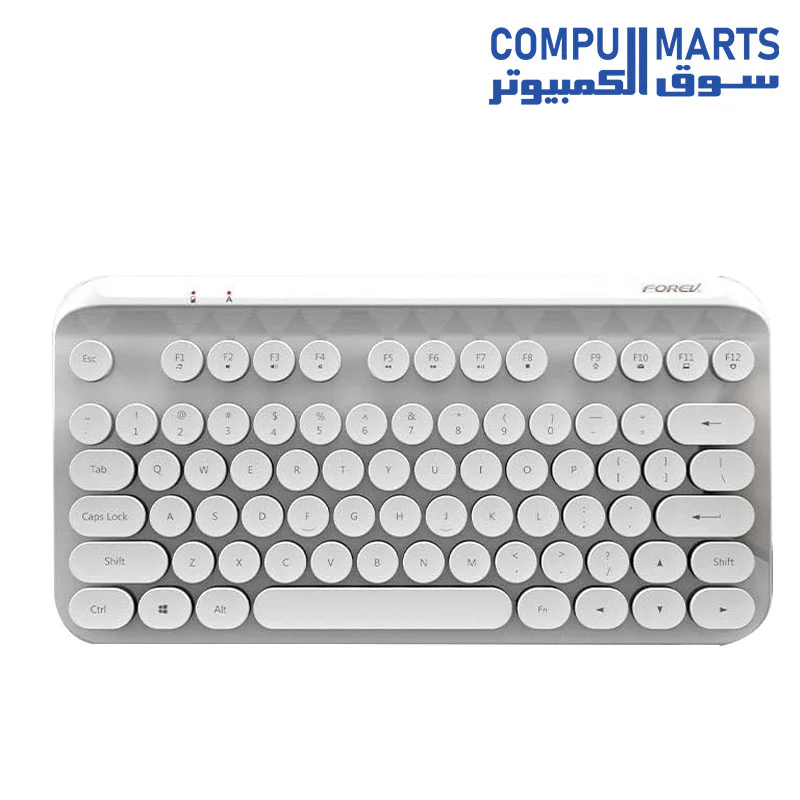 Forev FV-WI8 HighEnd 2.4G Wireless Mini Keyboard With USB Receiver  Round Keycaps  Silent Keys  For PC/Mac  White - Image 2