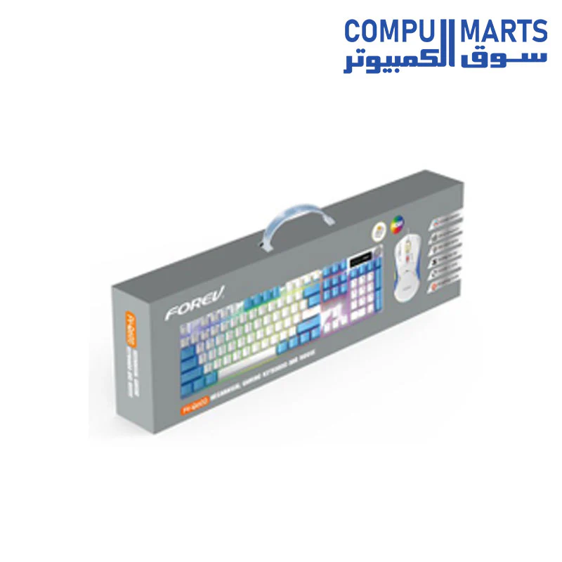 Forev Wired USB keyboard and mouse  FV-Q600 , 104 Keys Mechanical Gaming Keyboards and Mouse Combo - Image 2