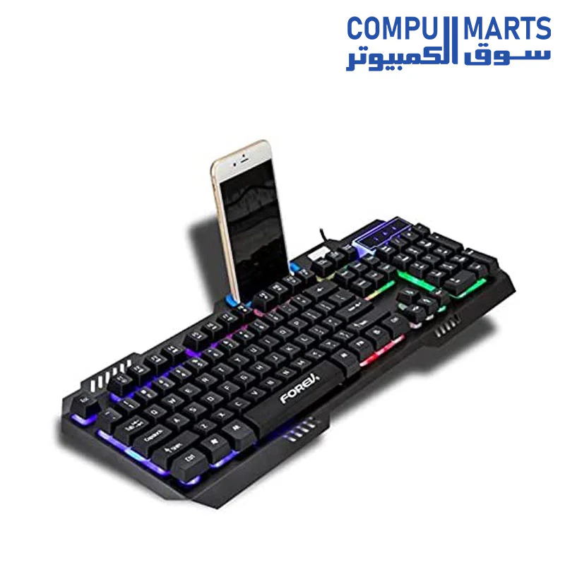 FOREV FV-Q307 Gaming Metal Panel RGB Keyboard For Pc, Black - Image 3
