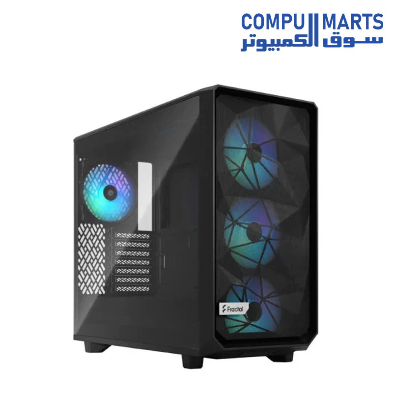 Fractal Design FD-C-MEL2A-05 Meshify 2 Lite ATX RGB Mid Tower Case Light Tint Tempered Glass Black - Image 3