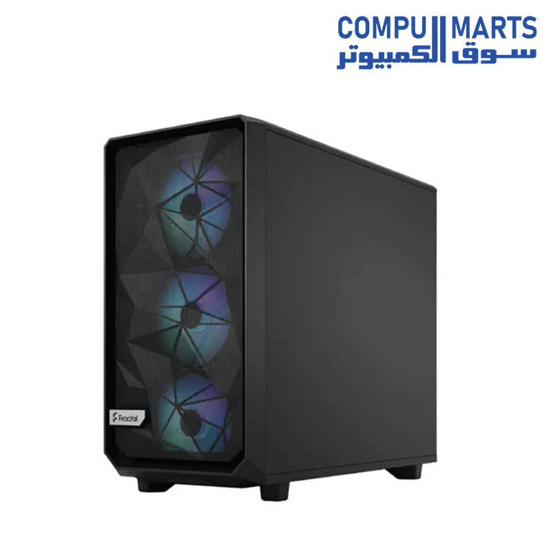 Fractal Design FD-C-MEL2A-05 Meshify 2 Lite ATX RGB Mid Tower Case Light Tint Tempered Glass Black - Image 4