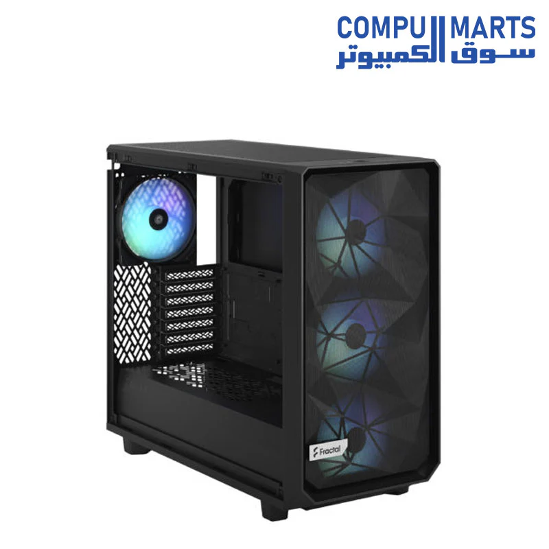 Fractal Design FD-C-MEL2A-05 Meshify 2 Lite ATX RGB Mid Tower Case Light Tint Tempered Glass Black - Image 5