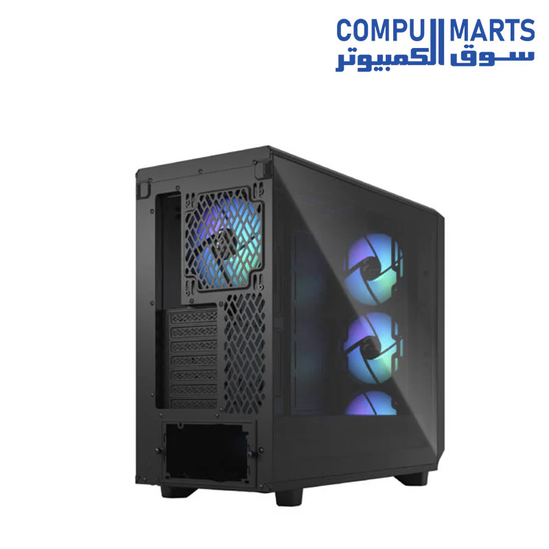 Fractal Design FD-C-MEL2A-05 Meshify 2 Lite ATX RGB Mid Tower Case Light Tint Tempered Glass Black - Image 6