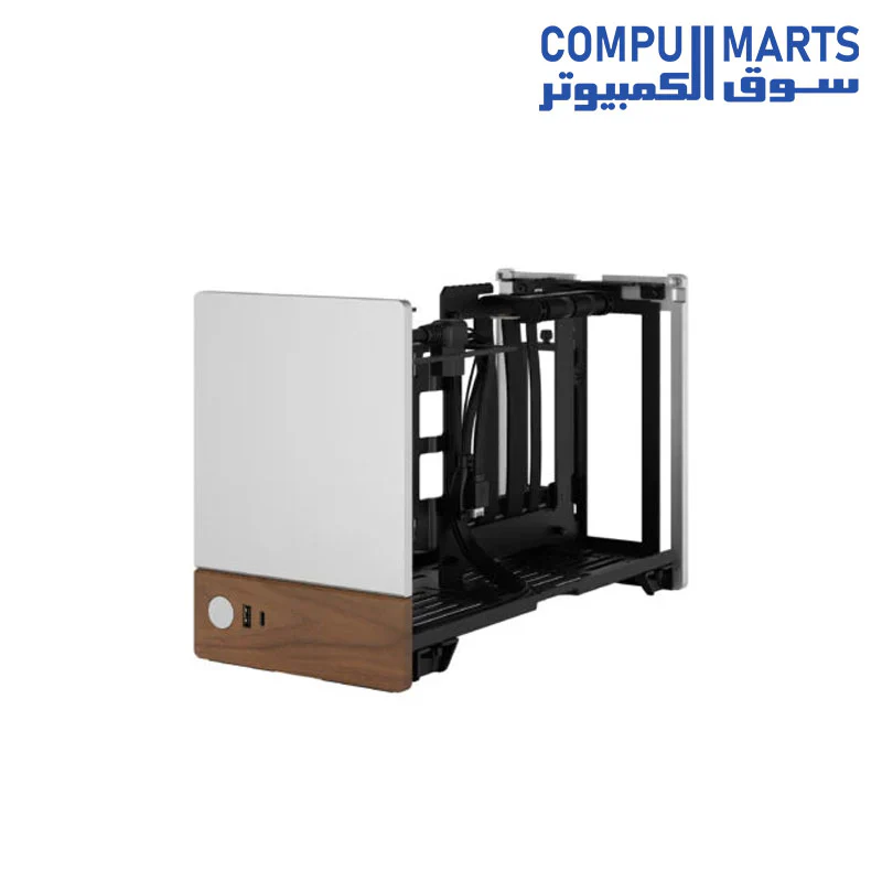 Fractal Design Terra Silver - Wood Walnut Front Panel - Small Form Factor - Mini ITX Gaming case – PCIe 4.0 Riser Cable – USB Type-C - Anodized Aluminum Panels - Image 8