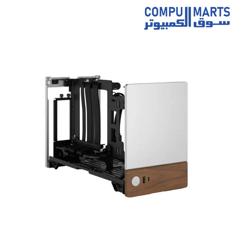 Fractal Design Terra Silver - Wood Walnut Front Panel - Small Form Factor - Mini ITX Gaming case – PCIe 4.0 Riser Cable – USB Type-C - Anodized Aluminum Panels - Image 9