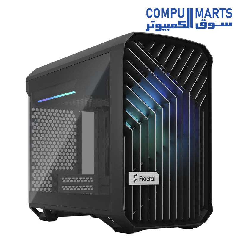 Fractal Design Torrent Nano Tempered Glass Side Panels - Open Grille for Maximum air Intake - 180mm PWM Fan Included - Type C - mITX Airflow Mini Tower PC Gaming Case - Image 2